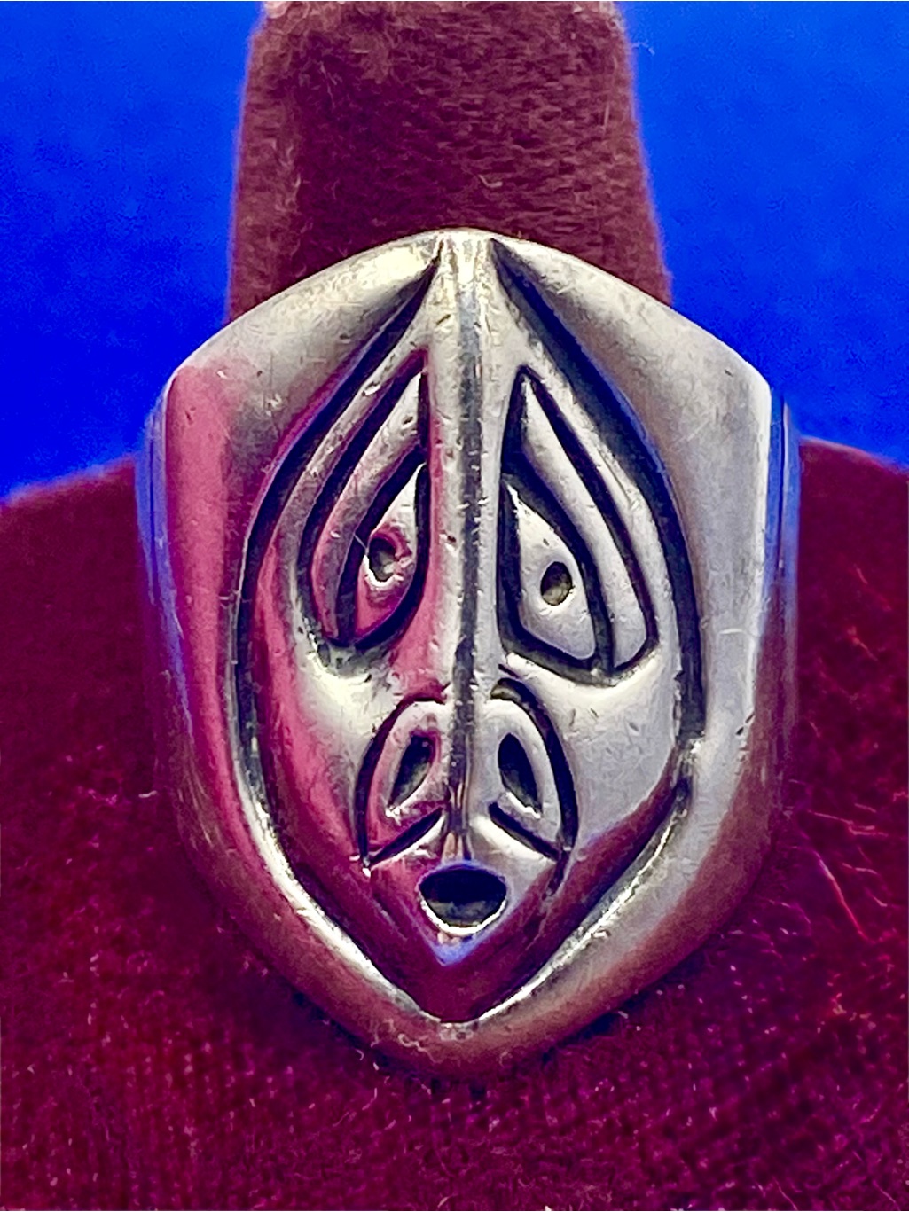 Sterling Silver Pacific Northwest Face Spirit Wind Ring